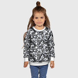 Свитшот детский Пиксельный камуфляж серого цвета, цвет: 3D-белый — фото 2