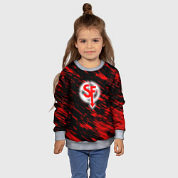 Свитшот детский Sally face красные искры, цвет: 3D-меланж — фото 2