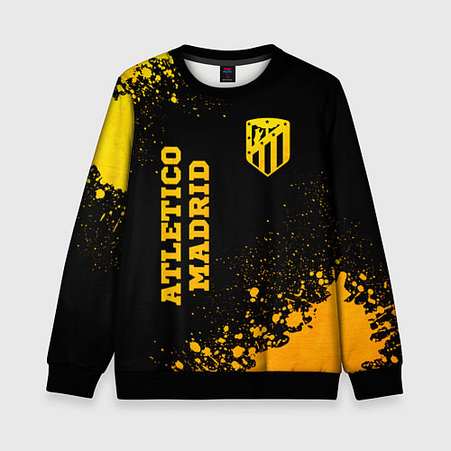 Детский свитшот Atletico Madrid - gold gradient вертикально / 3D-Черный – фото 1