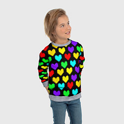 Свитшот детский Undertale heart pattern, цвет: 3D-меланж — фото 2