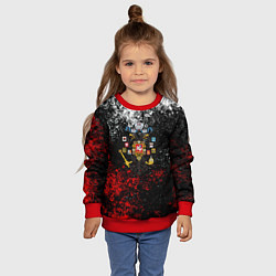 Свитшот детский Россия имперская брызги красок, цвет: 3D-красный — фото 2