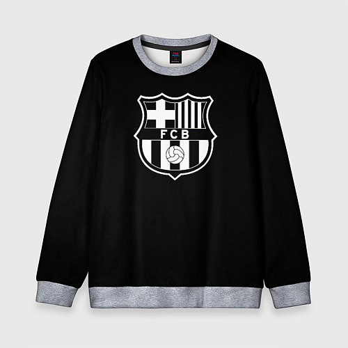 Детский свитшот Barcelona fc club белое лого / 3D-Меланж – фото 1