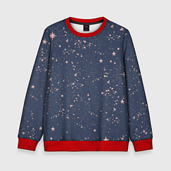 Свитшот детский Космическое поле звёзд, цвет: 3D-красный