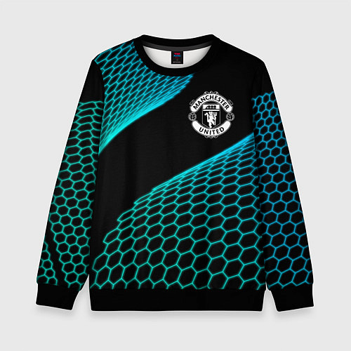 Детский свитшот Manchester United football net / 3D-Черный – фото 1