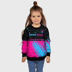 Свитшот детский Aston Villa - neon gradient посередине, цвет: 3D-черный — фото 2