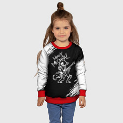 Свитшот детский Кот хэви металл, цвет: 3D-красный — фото 2