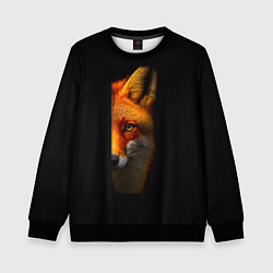 Свитшот детский Морда рыжей лисы, цвет: 3D-черный