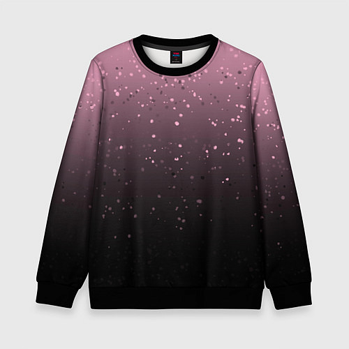 Детский свитшот Градиент тёмный розовый брызги / 3D-Черный – фото 1