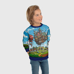 Свитшот детский Фантастический парящий дом, цвет: 3D-синий — фото 2