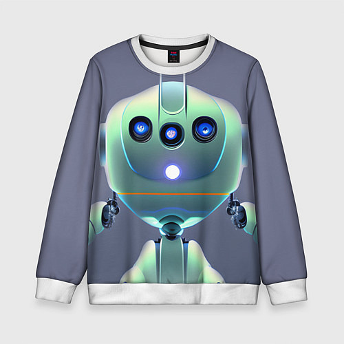 Детский свитшот Робот человекоподобный / 3D-Белый – фото 1