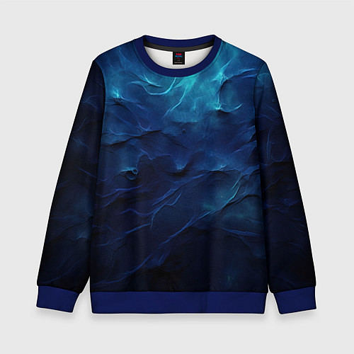 Детский свитшот Абстрактные волны глубины / 3D-Синий – фото 1