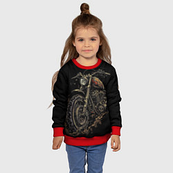 Свитшот детский Старый грязный мотоцикл, цвет: 3D-красный — фото 2