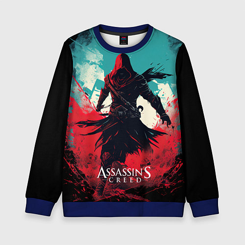 Детский свитшот Assassins creed ясное небо / 3D-Синий – фото 1