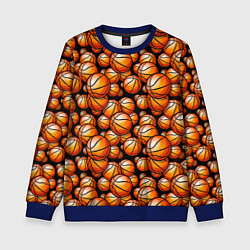 Свитшот детский Баскетбольные мячики, цвет: 3D-синий