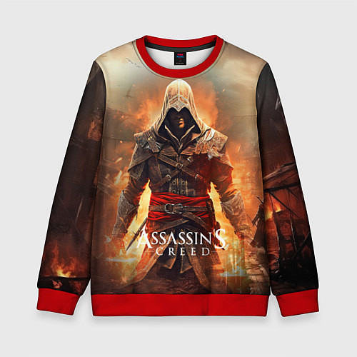 Детский свитшот Assassins creed старый город / 3D-Красный – фото 1