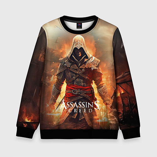 Детский свитшот Assassins creed старый город / 3D-Черный – фото 1