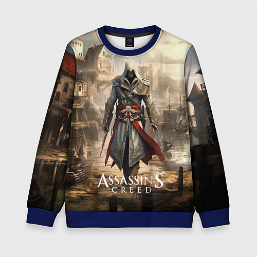 Детский свитшот Assassins creed старый город / 3D-Синий – фото 1