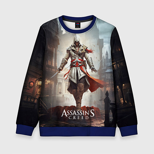 Детский свитшот Assassins creed старый город / 3D-Синий – фото 1