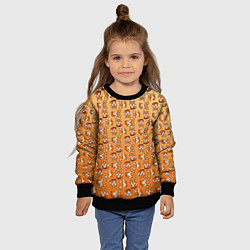 Свитшот детский Паттерн из милых лисят, цвет: 3D-черный — фото 2