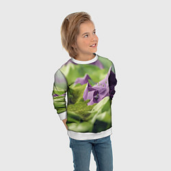 Свитшот детский Геометрический пейзаж фиолетовый и зеленый, цвет: 3D-белый — фото 2