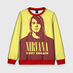 Свитшот детский Kurt Cobain Nirvana, цвет: 3D-красный