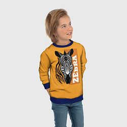 Свитшот детский Zebra head, цвет: 3D-синий — фото 2