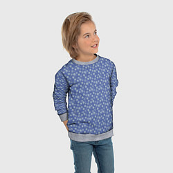Свитшот детский Светло-синий цветочный, цвет: 3D-меланж — фото 2