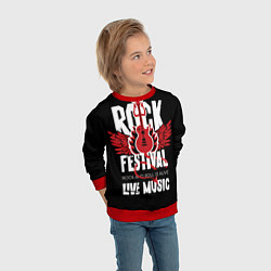 Свитшот детский Rock festival - live music, цвет: 3D-красный — фото 2