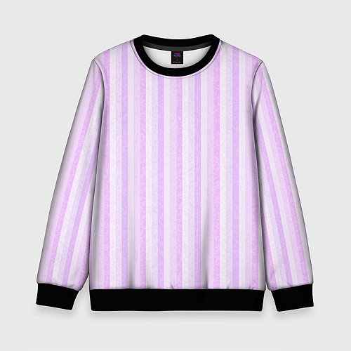 Детский свитшот Светло-сиреневый полосатый / 3D-Черный – фото 1