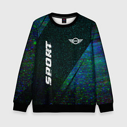 Свитшот детский Mini sport glitch blue, цвет: 3D-черный