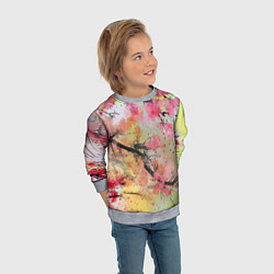 Свитшот детский Japan sakura, цвет: 3D-меланж — фото 2