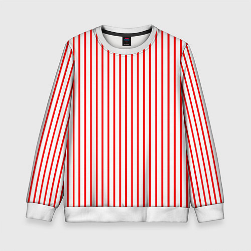 Детский свитшот Белый в красную полоску / 3D-Белый – фото 1