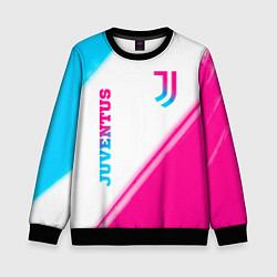 Свитшот детский Juventus neon gradient style вертикально, цвет: 3D-черный