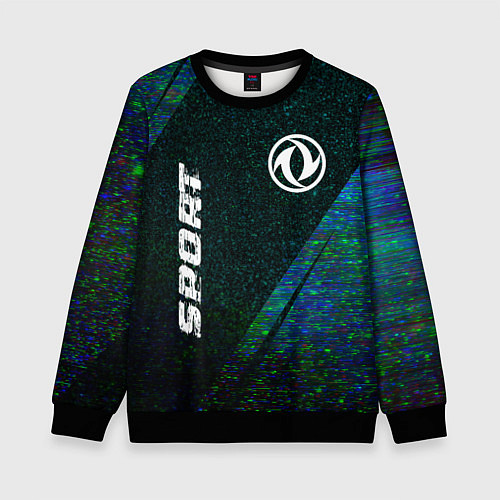 Детский свитшот Dongfeng sport glitch blue / 3D-Черный – фото 1