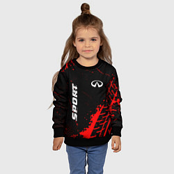 Свитшот детский Infiniti red sport tires, цвет: 3D-черный — фото 2