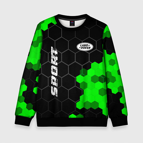 Детский свитшот Land Rover green sport hexagon / 3D-Черный – фото 1
