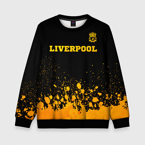 Детский свитшот Liverpool - gold gradient посередине / 3D-Черный – фото 1