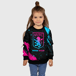 Свитшот детский Aston Villa - neon gradient, цвет: 3D-черный — фото 2
