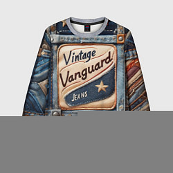 Свитшот детский Vintage vanguard jeans - patchwork, цвет: 3D-меланж