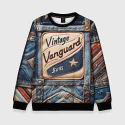 Свитшот детский Vintage vanguard jeans - patchwork, цвет: 3D-черный