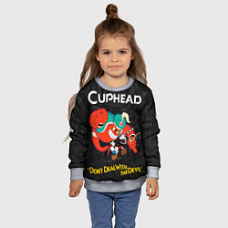 Свитшот детский Cuphead - gin, цвет: 3D-меланж — фото 2