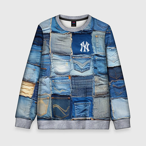 Детский свитшот Patchwork - New York yankees baseball team / 3D-Меланж – фото 1