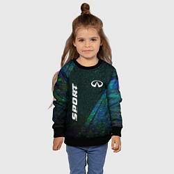 Свитшот детский Infiniti sport glitch blue, цвет: 3D-черный — фото 2