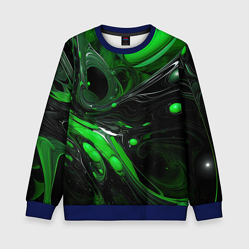 Детский свитшот Green dark abstract geometry style / 3D-Синий – фото 1