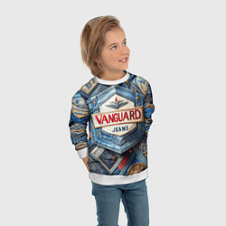 Свитшот детский Vanguard denim patchwork - ai art, цвет: 3D-белый — фото 2