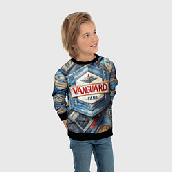 Свитшот детский Vanguard denim patchwork - ai art, цвет: 3D-черный — фото 2