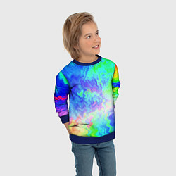 Свитшот детский Сине-зелёная кислота тай-дай, цвет: 3D-синий — фото 2