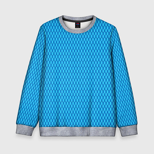 Детский свитшот Паттерн яркий сине-голубой / 3D-Меланж – фото 1