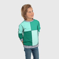 Свитшот детский Геометричный зелёный и мятный, цвет: 3D-меланж — фото 2