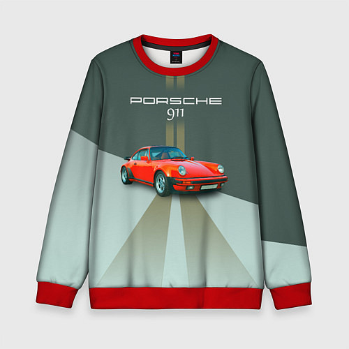 Детский свитшот Porsche спортивный немецкий автомобиль / 3D-Красный – фото 1